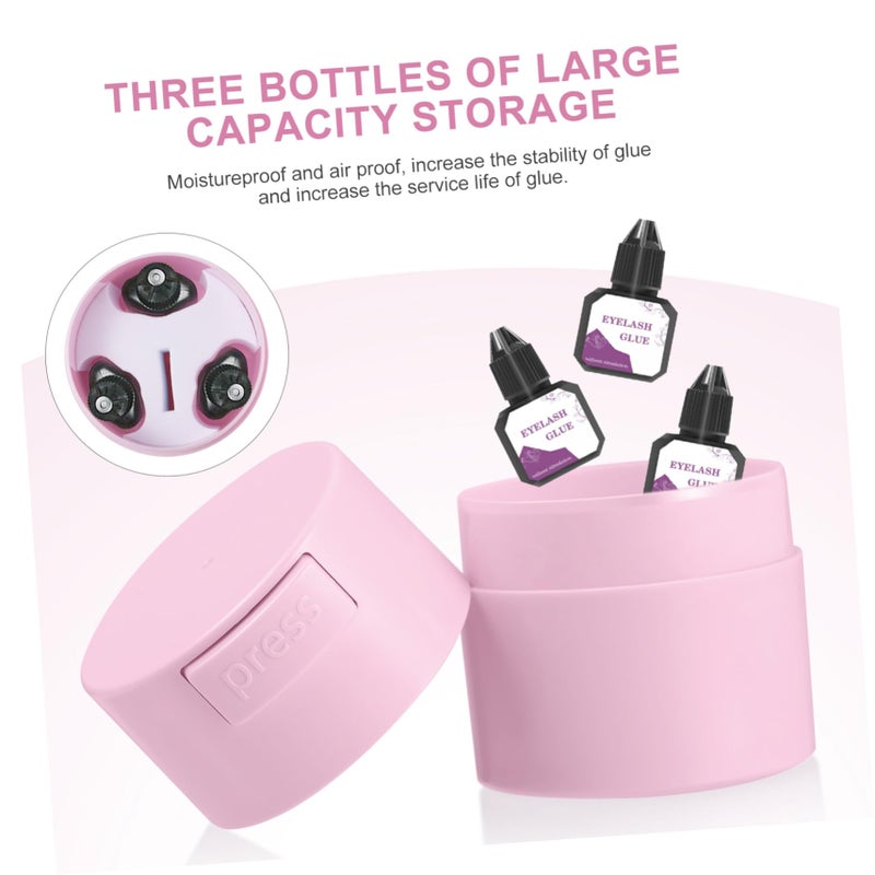 Beaupretty Eyelash Glue Jar Sealed Eyelash Storage Box Cosmetic Storage Tank Extension Supplies for Lash (Pink) - Image 4